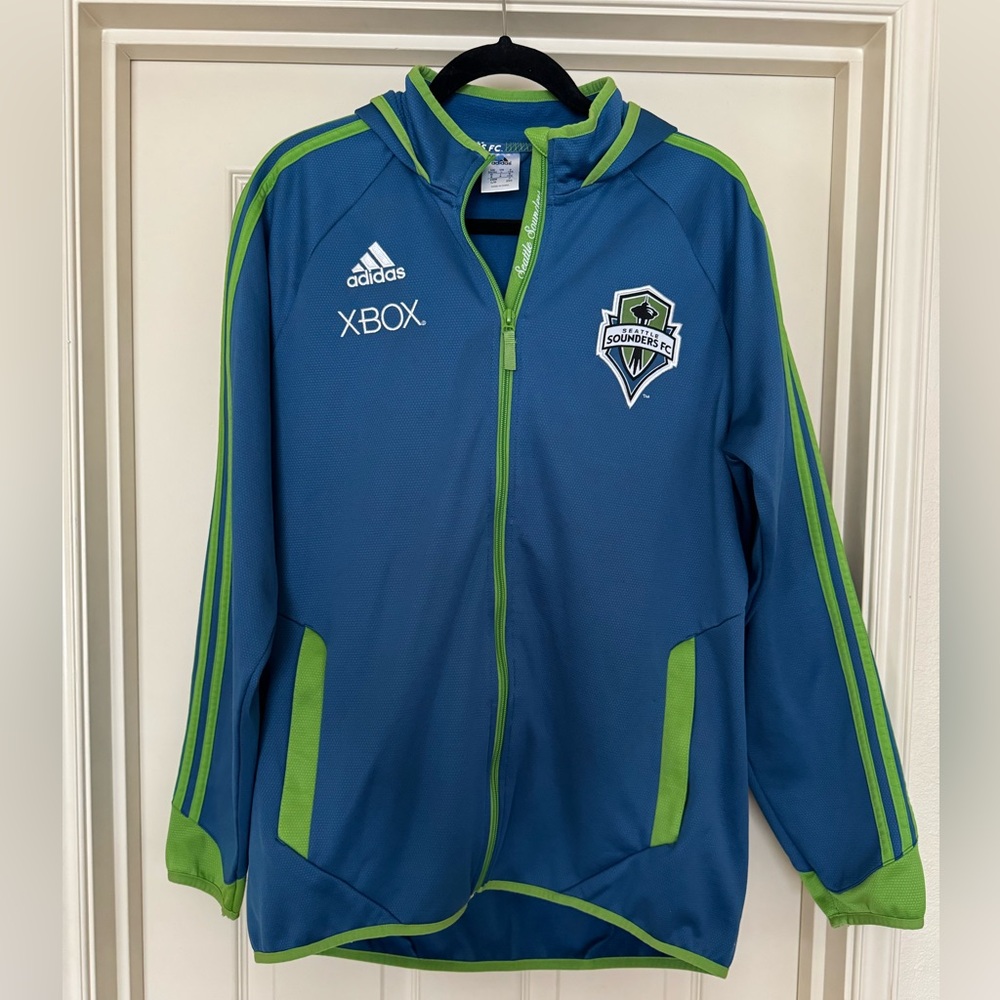 Adidas Sounders FC Blue and Green jacket